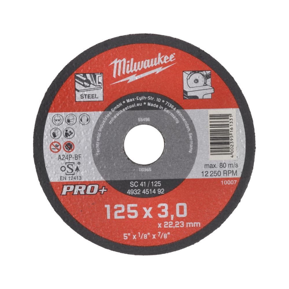 Milwaukee Elektrowerkzeuge Metalltrennscheibe 125 x 3 mm PROplus SC41 Produktbild Milwaukee Elektrowerkzeuge Metalltrennscheibe 125 x 3 mm PROplus SC41