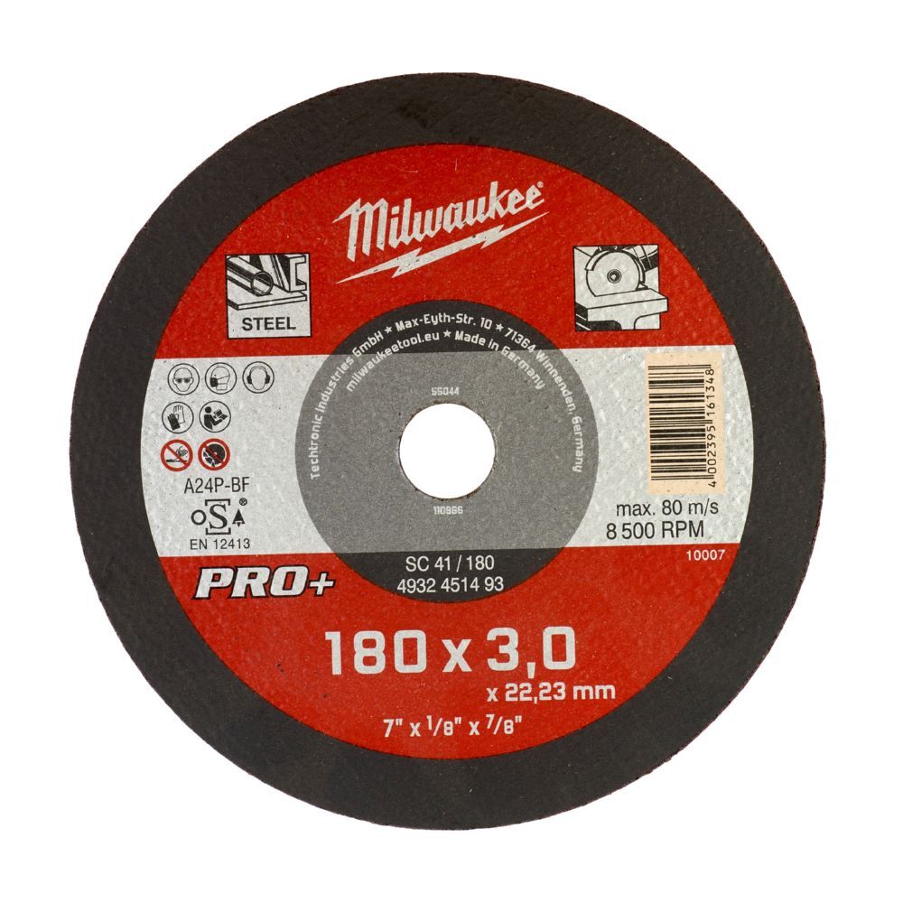 Milwaukee Elektrowerkzeuge Metalltrennscheibe 180 x 3 mm PROplus SC41  Produktbild Milwaukee Elektrowerkzeuge Metalltrennscheibe 180 x 3 mm PROplus SC41