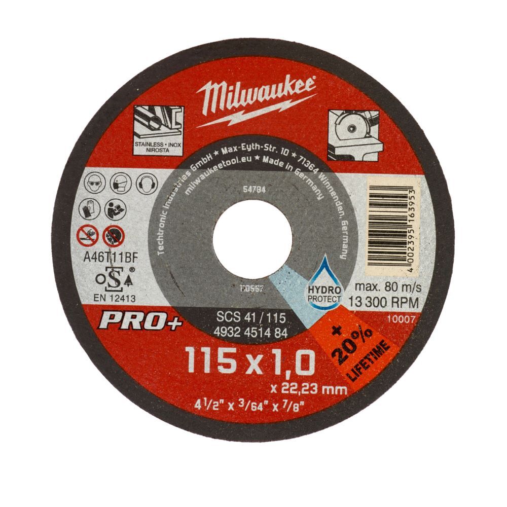 Milwaukee Metalltrennscheibe PRO INOX 115 mm SCS41 1 mm Produktbild Milwaukee Metalltrennscheibe PRO INOX 115 mm SCS41 1 mm