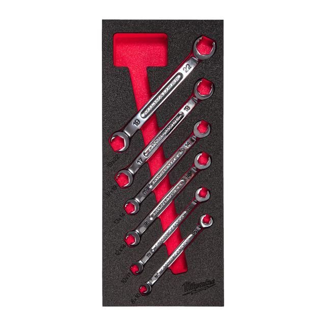 Produktbild Milwaukee Offene Doppel-Ringschlüssel Einlage 6 teilige Einlage für Werkstattwagen 78 cm