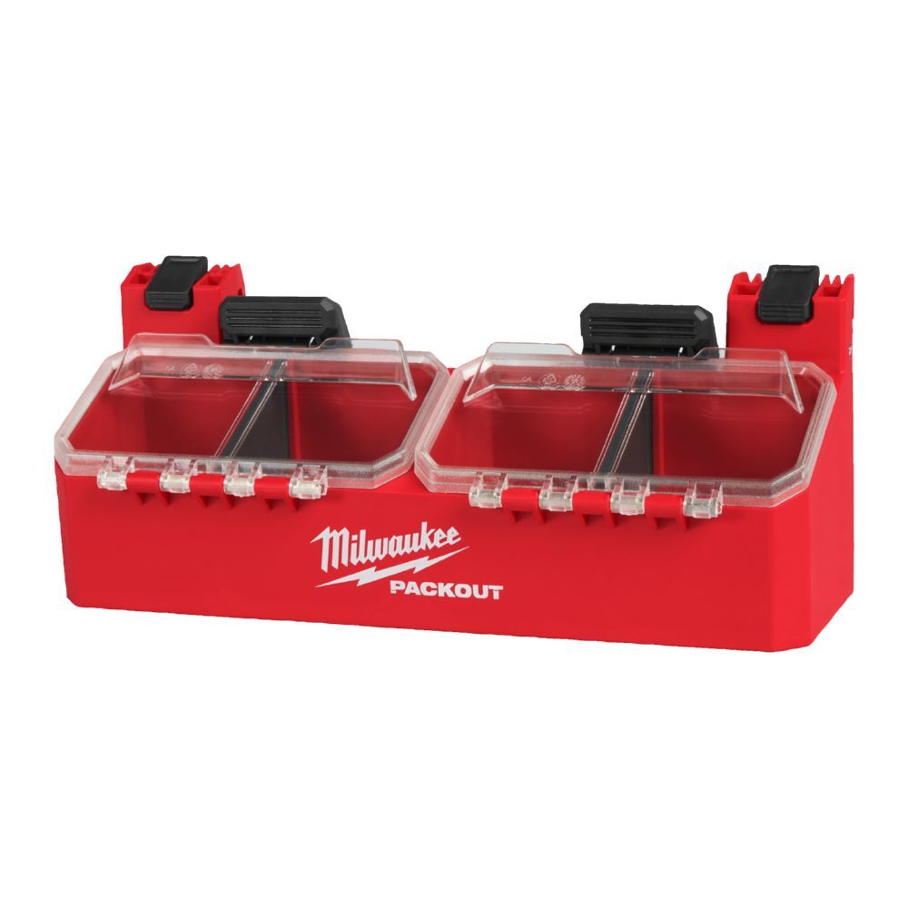 Produktbild Milwaukee PACKOUT Seitenhalterung mit 2 Fächern und Deckel für PACKOUT Koffer