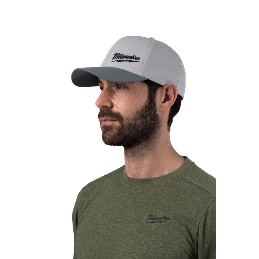Milwaukee Elektrowerkzeuge Performance Baseball Kappe grau mit UV-Schutz BCPGR-S/M