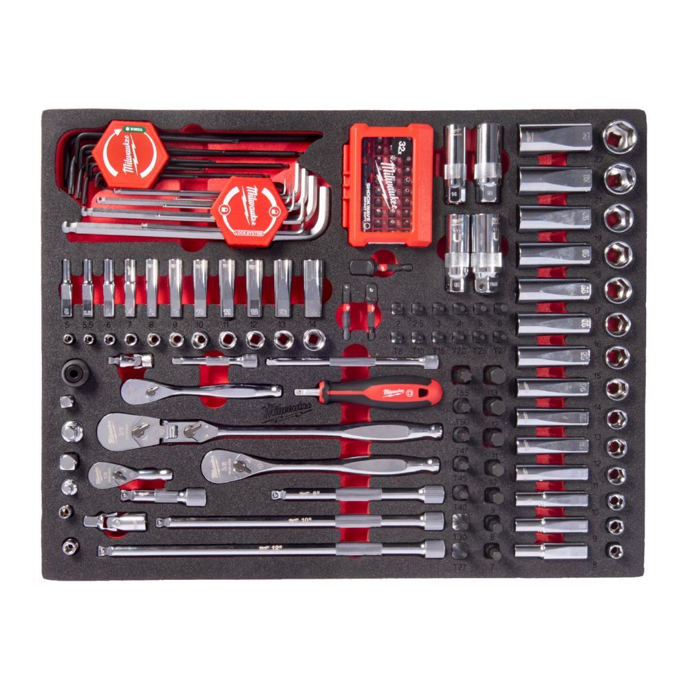 Produktbild Milwaukee Ratschen- Bit 1/4 und 3/8 Zoll Steckschlüsseleinsätze Einlage 153-teilige