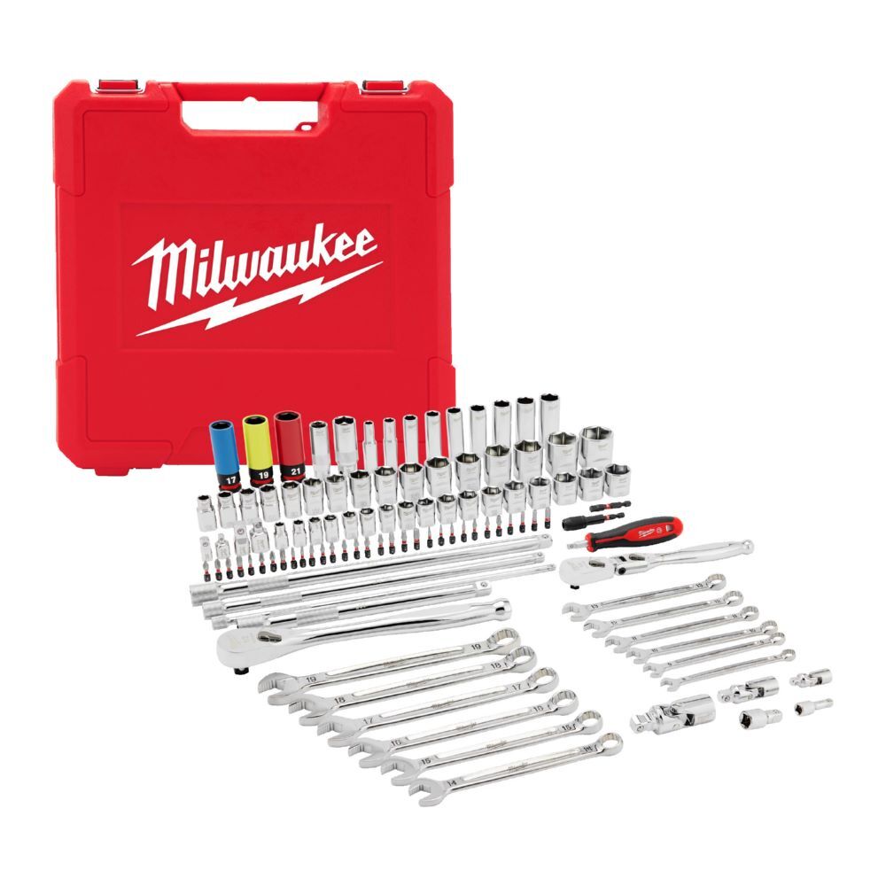 Produktbild Milwaukee Ratschen, Steckschlüssel und Maulschlüssel Set 1/4, 3/8 und 1/2 Zoll 108-teilig