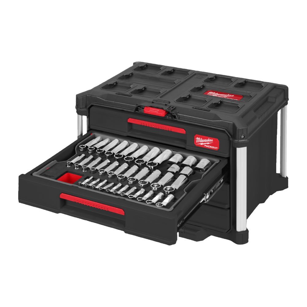 Produktbild Milwaukee Ratschen und Steckschlüsseleinsätze 1/4, 3/8 und 1/2 Zoll Set 244-teiliges