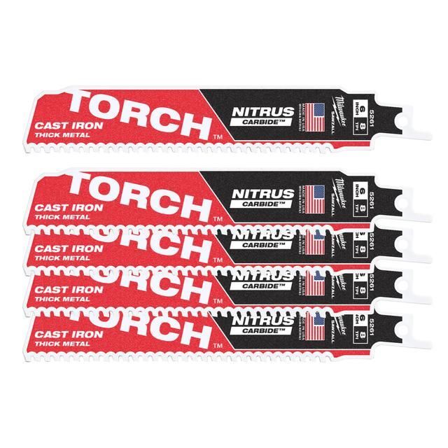 Produktbild Milwaukee Säbelsägeblatt Metall THE TORCH NITRUS HM-bestückt 5er Pack 150 x 3,2 mm 8 TPI