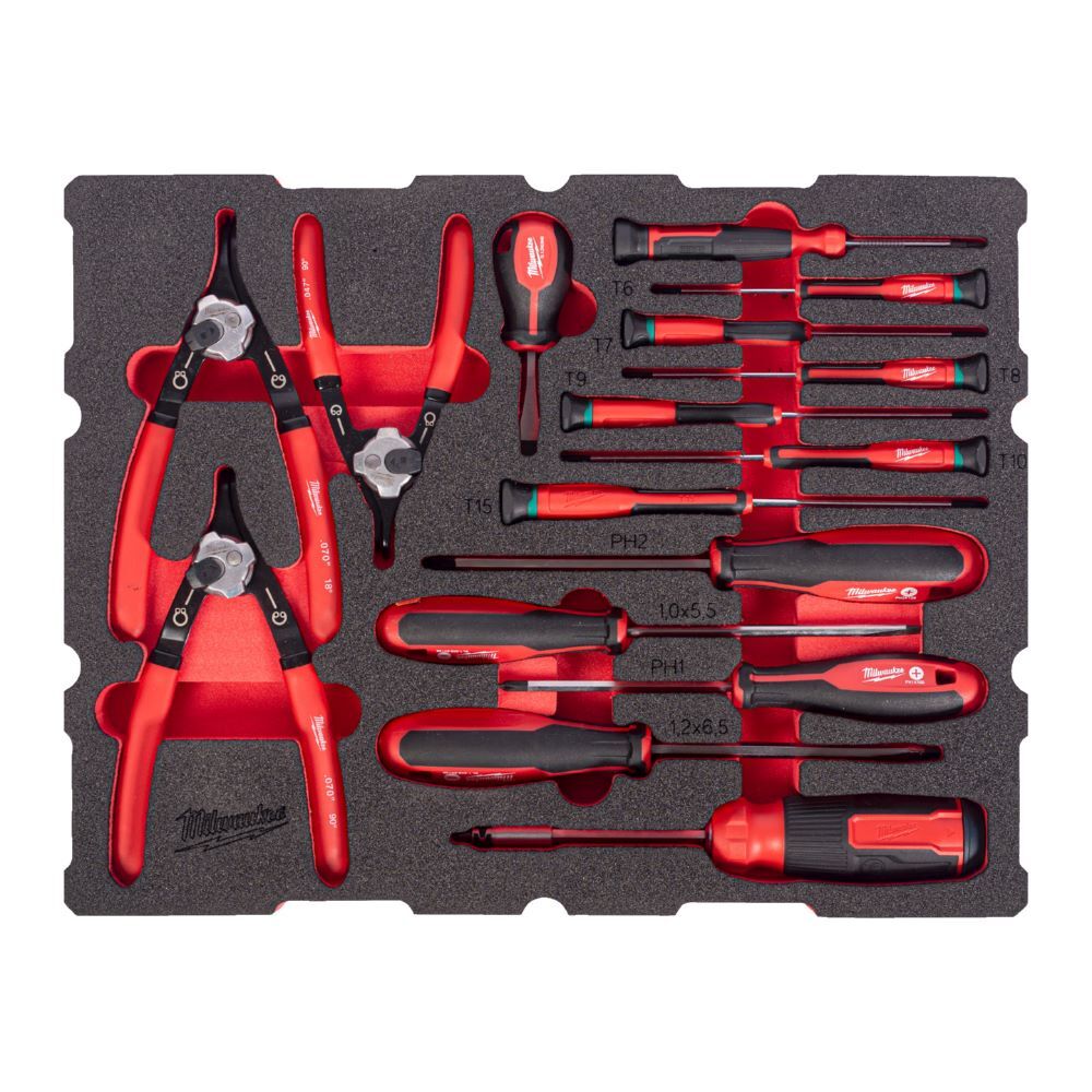Produktbild Milwaukee Schraubendreher und Sicherungsringzangen Einlage 44-teilige Einlage für PACKOUT