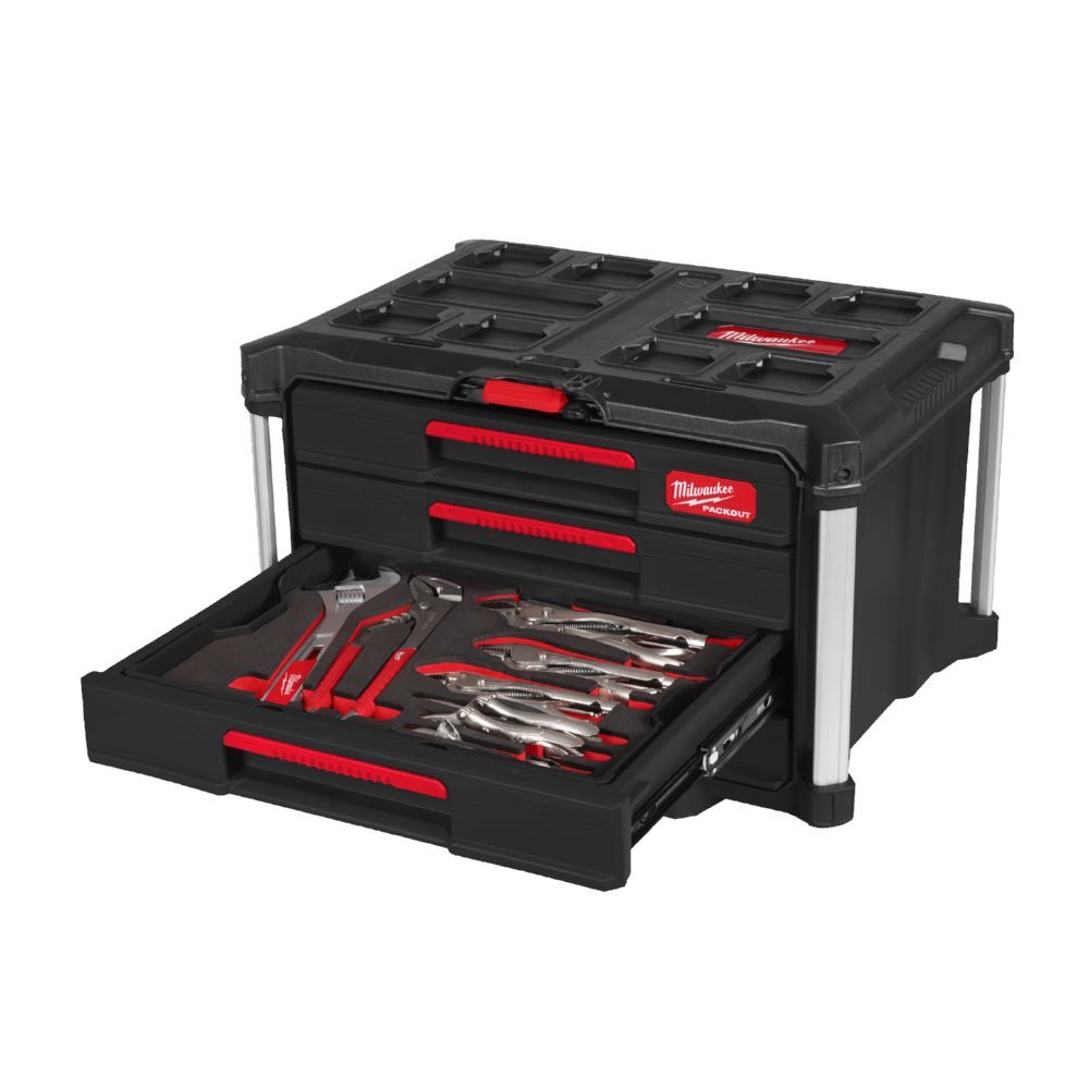 Produktbild Milwaukee Schraubendreher, Zangen und Hammer Set 76-teiliges Set im PACKOUT Koffer