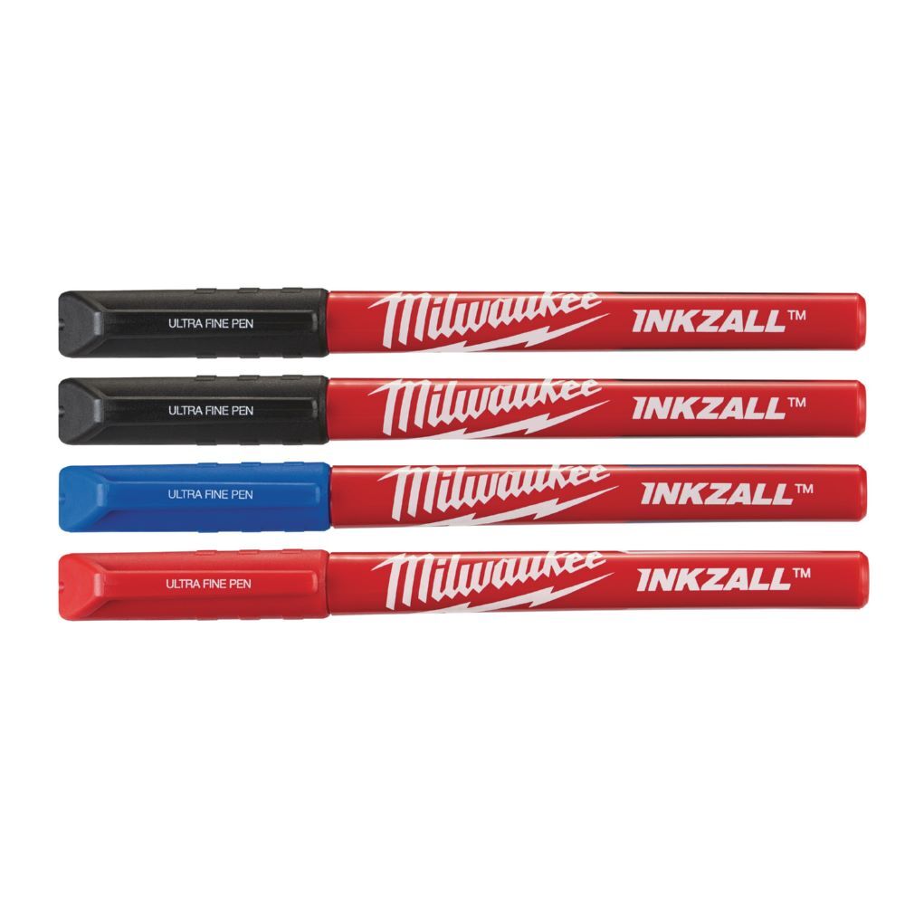 Milwaukee INKZALL Fineliner 2 x schwarz rot blau Produktbild Milwaukee INKZALL Fineliner 2 x schwarz rot blau