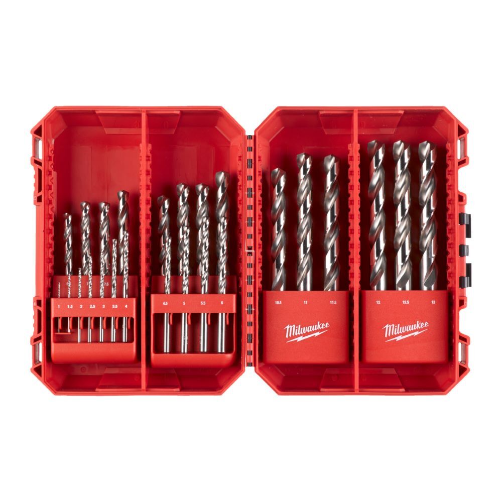 Milwaukee Elektrowerkzeuge Metallbohrer HSS G DIN 33 THUNDERWEB 1 bis 13 mm 25 teilig
