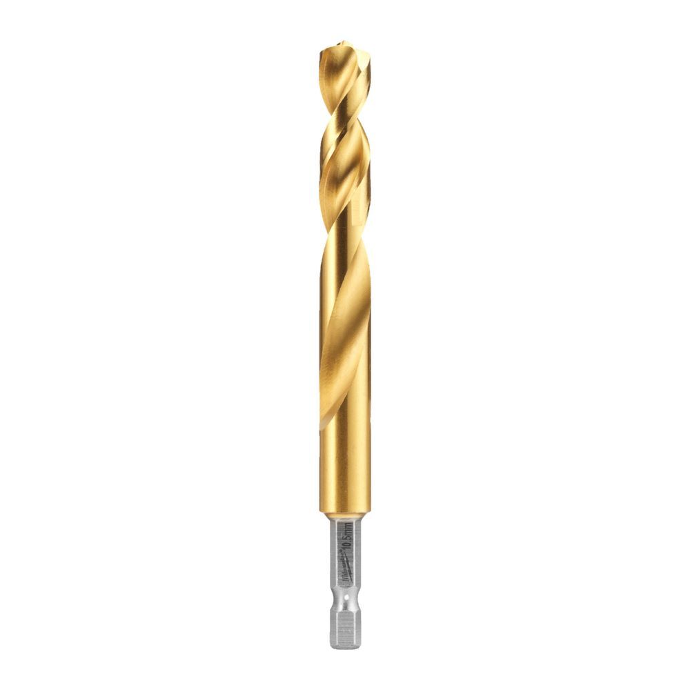 Produktbild Milwaukee SHOCKWAVE Metallbohrer HSS-G RED HEX Titan 1/4 Zoll 10,5 x 122 mm