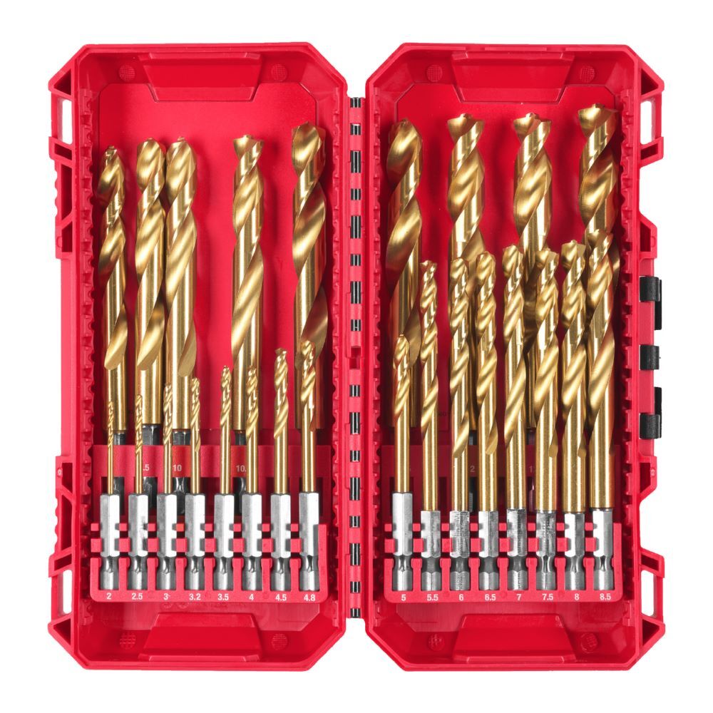 Produktbild Milwaukee SHOCKWAVE Metallbohrer HSS-G RED HEX Titan 1/4 Zoll 25-teiliges Set