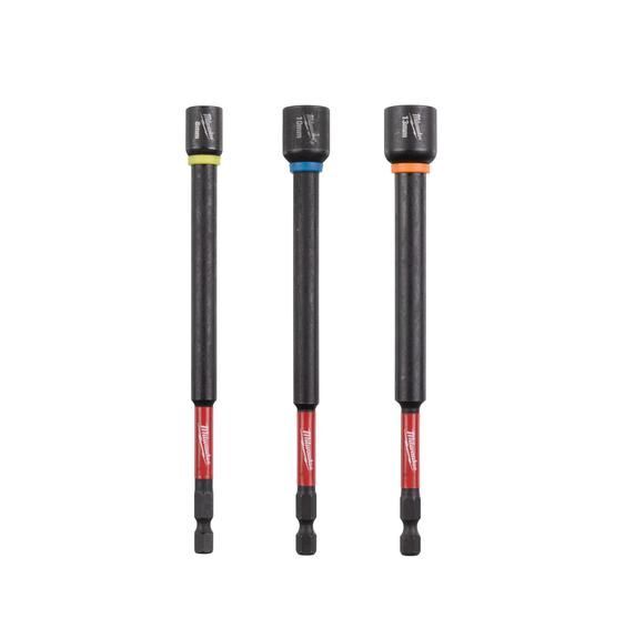 Produktbild Milwaukee SHOCKWAVE Steckschlüssel 1/4 Zoll Set lang 3-teilig 8,0/10/13 x 150 mm