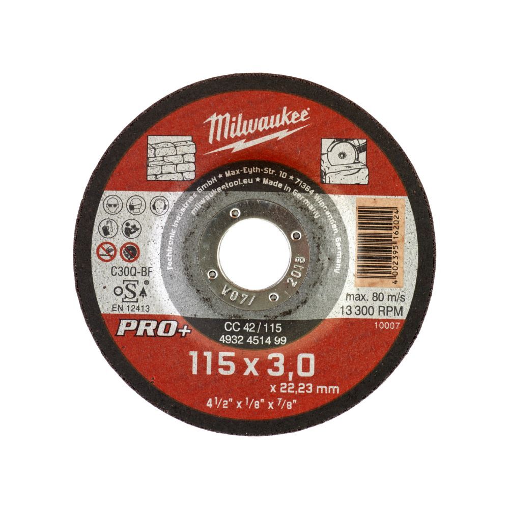 Milwaukee Steintrennscheibe PRO 115 mm CC42 3 mm Produktbild Milwaukee Steintrennscheibe PRO 115 mm CC42 3 mm