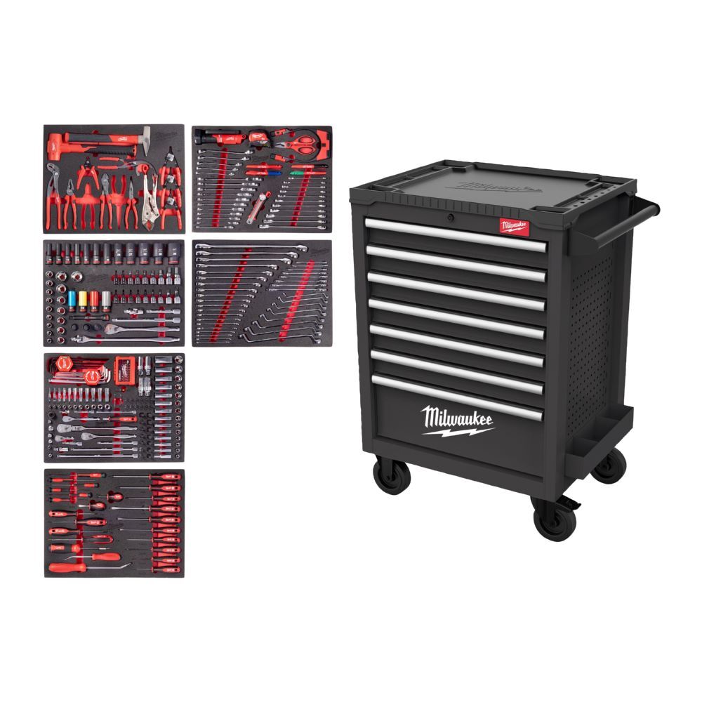 Produktbild Milwaukee TOOLGUARD Werkstattwagen mit Werkzeugbestückung 337-teilig 27 Zoll / 69 cm