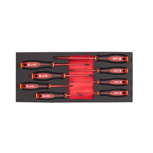 Produktbild Milwaukee Tri-Lobe VDE Schraubendreher Einlage 8-teilige Einlage für Werkstattwagen 78 cm