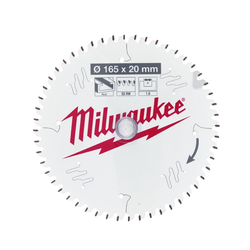 Milwaukee Elektrowerkzeuge Wechselzahn Kreissägeblatt Alu für Tauchkreissägen 165 mm Zähne 52 Produktbild Milwaukee Elektrowerkzeuge Wechselzahn Kreissägeblatt Alu für Tauchkreissägen 165 mm Zähne 52