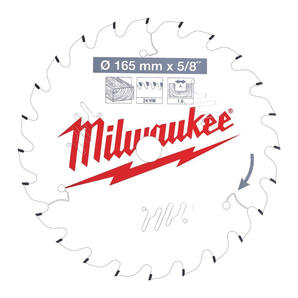 Milwaukee Kreissägeblatt für Holz Wechselzahn 165/15,87 mm 24 Zähne Produktbild Milwaukee Kreissägeblatt für Holz Wechselzahn 165/15,87 mm 24 Zähne