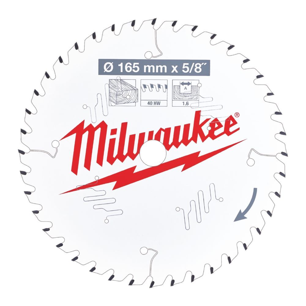 Milwaukee Kreissägeblatt für Holz Wechselzahn 165/15,87 mm 40 Zähne Produktbild Milwaukee Kreissägeblatt für Holz Wechselzahn 165/15,87 mm 40 Zähne