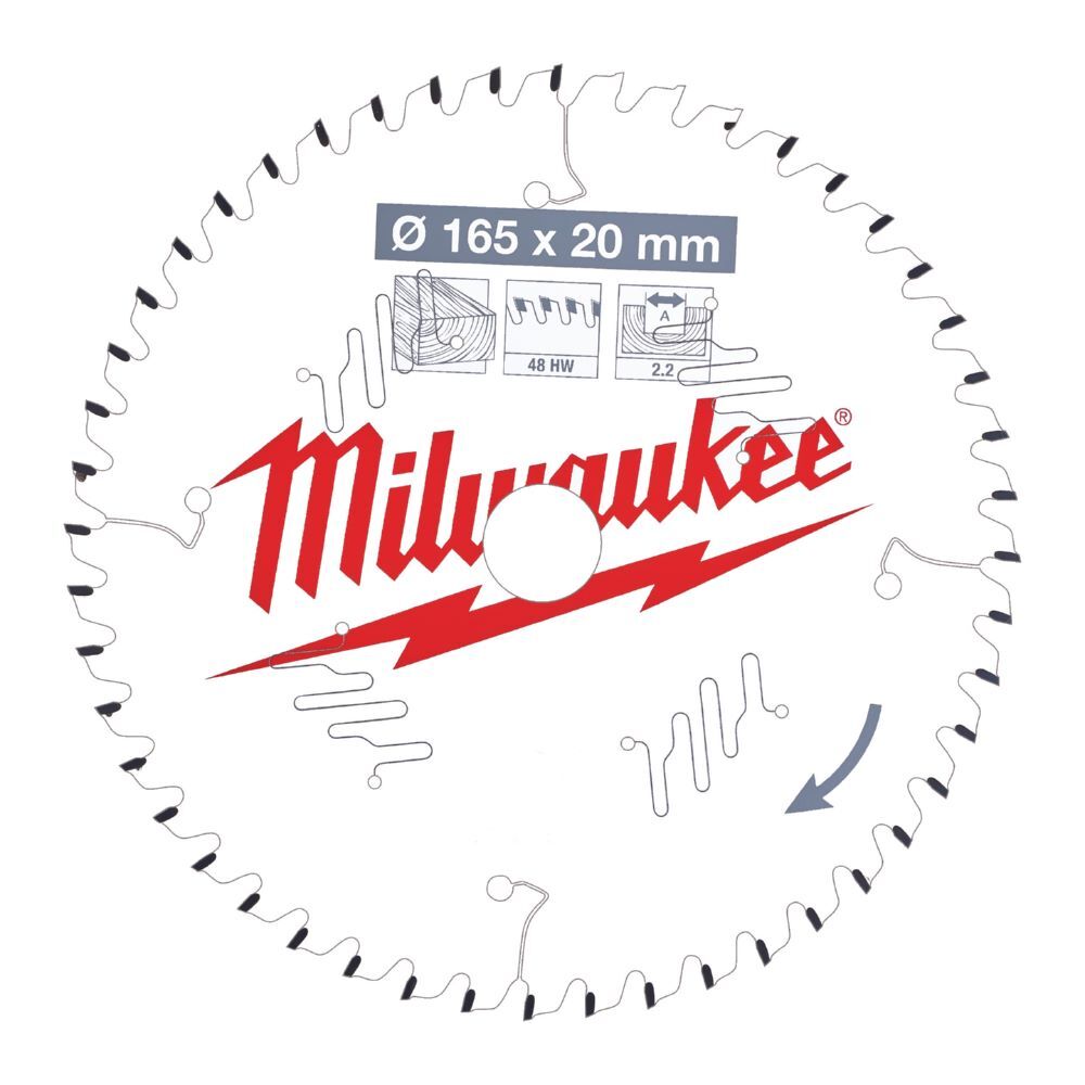 Milwaukee Kreissägeblatt für Holz Wechselzahn 165/20 mm 48 Zähne Produktbild Milwaukee Kreissägeblatt für Holz Wechselzahn 165/20 mm 48 Zähne
