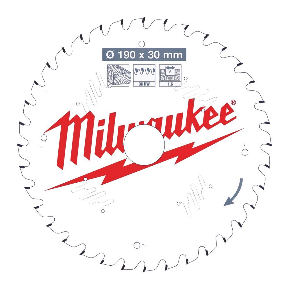 Milwaukee Kreissägeblatt für Holz Wechselzahn 190/30 mm 36 Zähne Produktbild Milwaukee Kreissägeblatt für Holz Wechselzahn 190/30 mm 36 Zähne