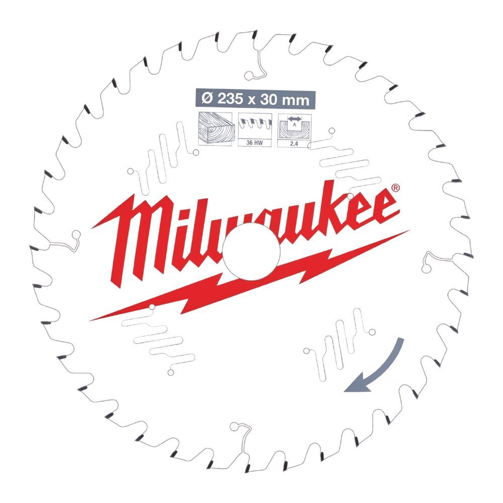Milwaukee Kreissägeblatt für Holz Wechselzahn 235/30 mm 36 Zähne Produktbild Milwaukee Kreissägeblatt für Holz Wechselzahn 235/30 mm 36 Zähne