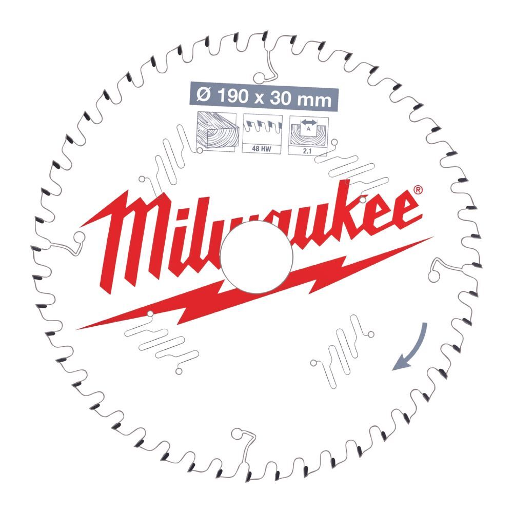 Milwaukee Kreissägeblatt für Holz Wechselzahn 190/30 mm 48 Zähne Produktbild Milwaukee Kreissägeblatt für Holz Wechselzahn 190/30 mm 48 Zähne