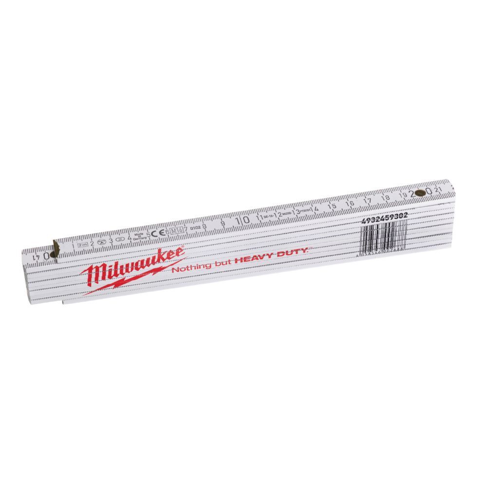 Milwaukee Gliedermaßstab Holz Länge 2,0 m weiß Produktbild Milwaukee Gliedermaßstab Holz Länge 2,0 m weiß