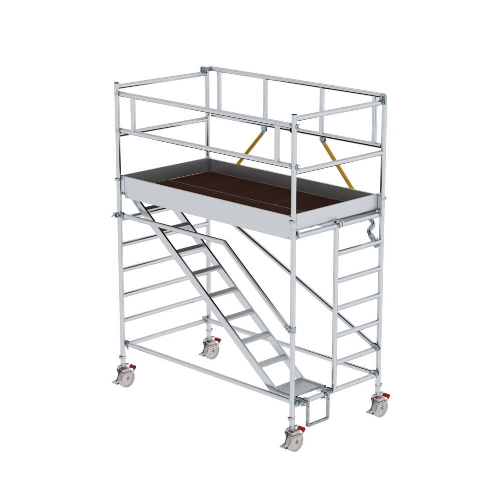 Munk Rollgerüst SG 1,35 x 2,45 m mit Schrägaufstiegen Plattformhöhe 2,51 m Produktbild Munk Rollgerüst SG 1,35 x 2,45 m mit Schrägaufstiegen Plattformhöhe 2,51 m