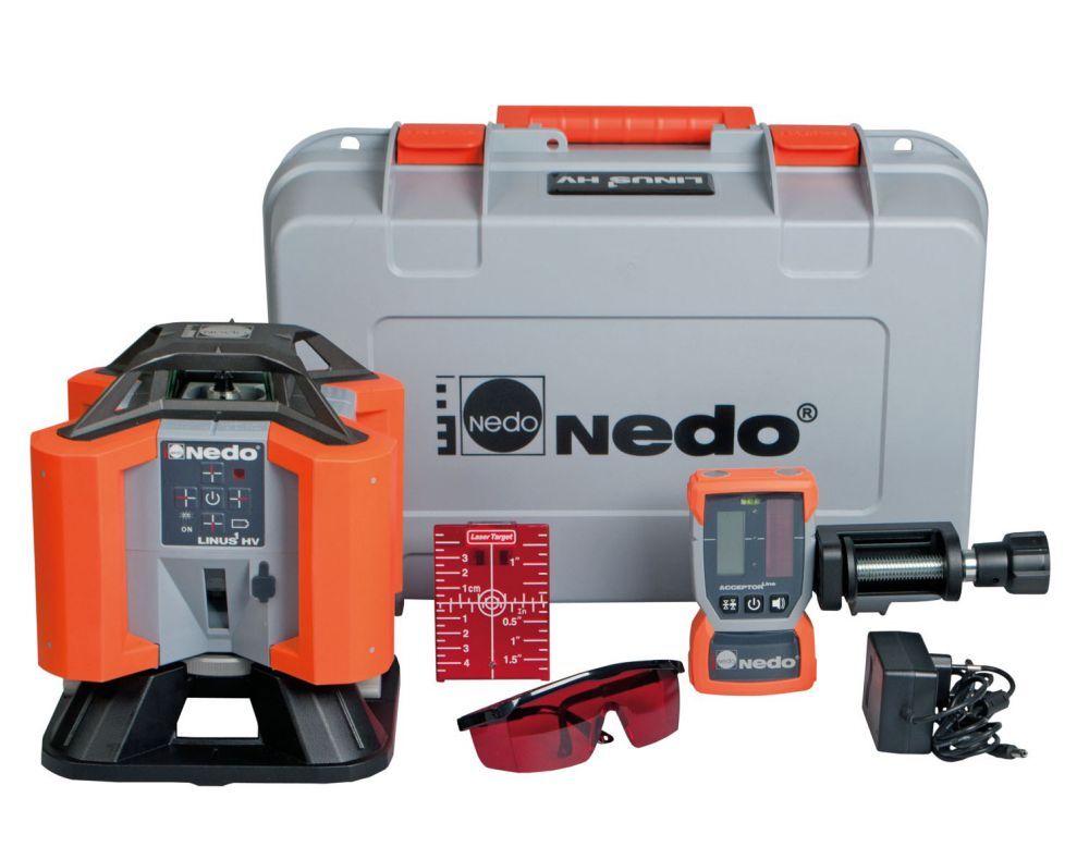 Nedo Universallaser komplett LINUS 1 HV roter Laser / Laserklasse 2M Produktbild Nedo Universallaser komplett LINUS 1 HV roter Laser / Laserklasse 2M
