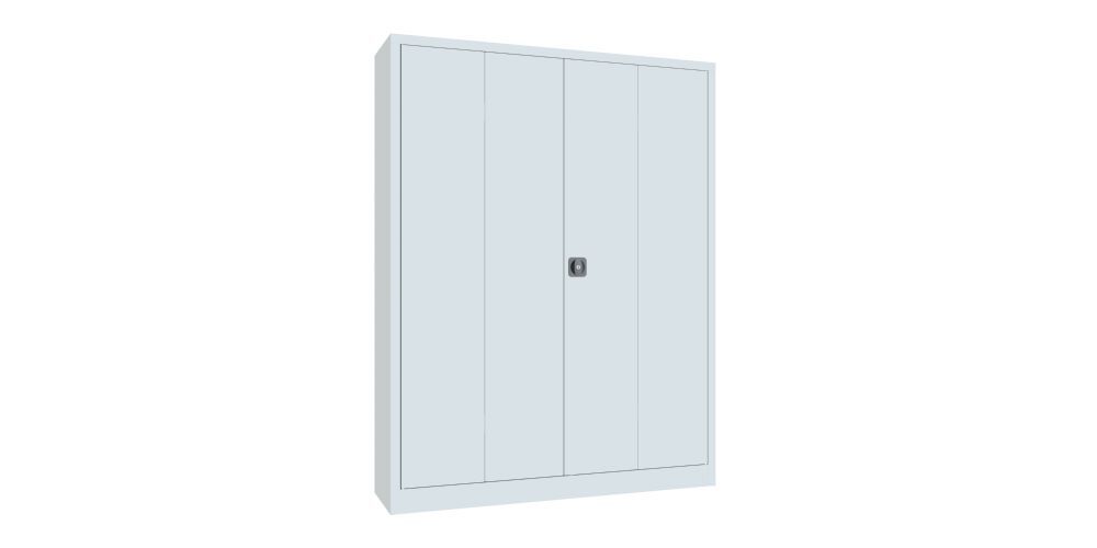 Produktbild Falttürenschrank, 1950x1500x400 mm, Drehgriff, 2 Böden gepulvert, RAL 7035 bild 2