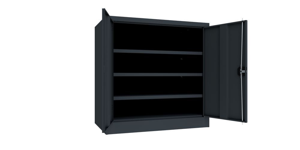 Produktbild PAVOY Flügeltürenschrank 1000x1000x600 mm 2 Böden gepulvert RAL 7016