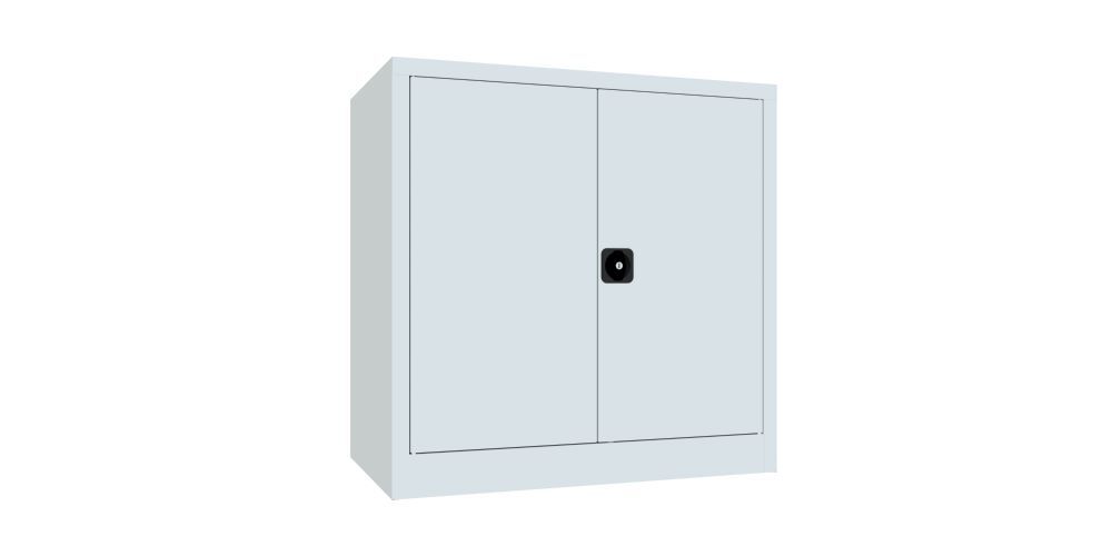 Produktbild Flügeltürenschrank, 1000x1000x600 mm, 2 Böden gepulvert, RAL 7035 bild 2