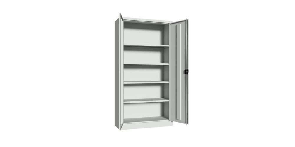 Produktbild Flügeltürenschrank, 1950x1000x400 mm, 4 Böden gepulvert, RAL 7035 bild 3