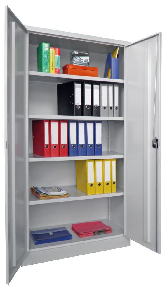 Produktbild PAVOY Flügeltürenschrank 1950x1000x400 mm 4 Böden gepulvert RAL 7035