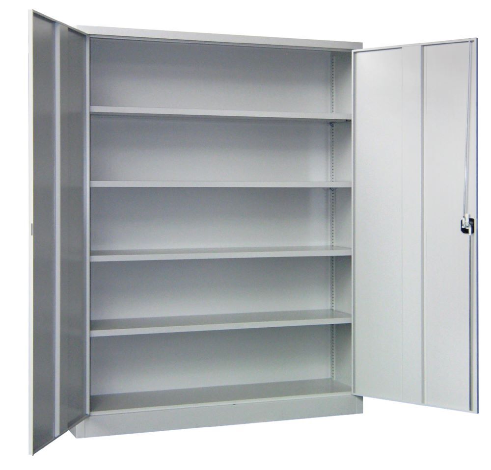 Produktbild Flügeltürenschrank, 1950x1500x400 mm, 4 Böden gepulvert, RAL 7035 bild 2