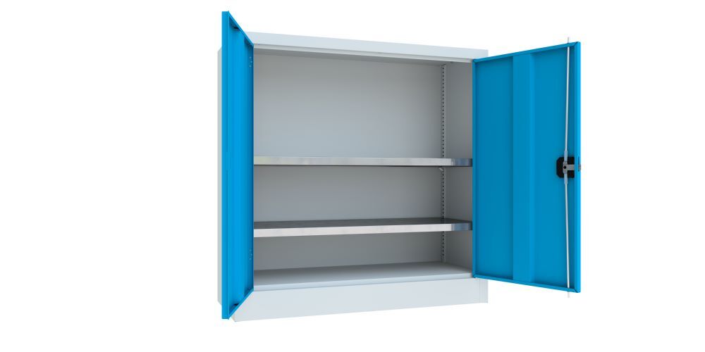 Produktbild PAVOY Flügeltürenschrank 1000x1000x400 mm 2 Böden verzinkt RAL 7035/5012