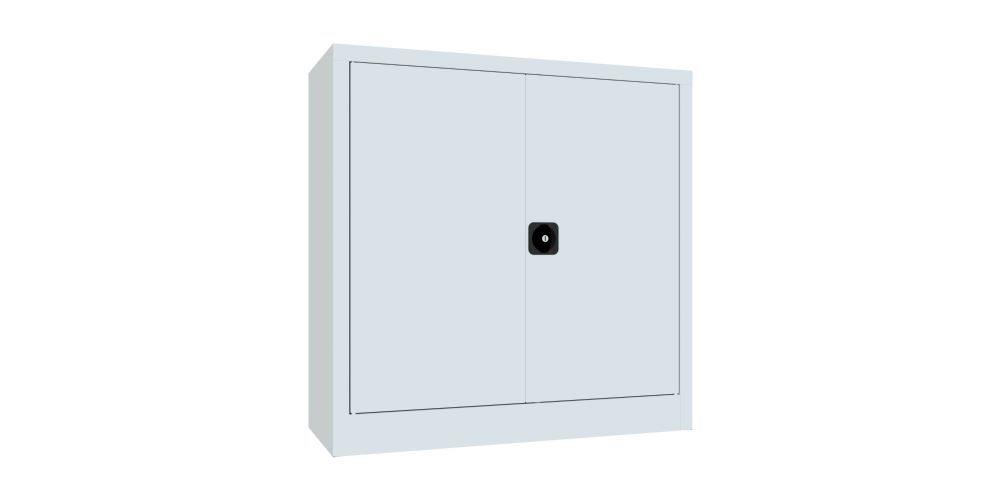 Produktbild Flügeltürenschrank, 1000x1000x400 mm, 2 Böden verzinkt, RAL 7035 bild 2