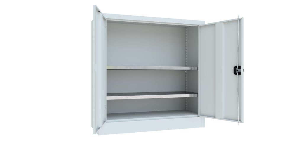 Produktbild PAVOY Flügeltürenschrank 1000x1000x400 mm 2 Böden verzinkt RAL 7035