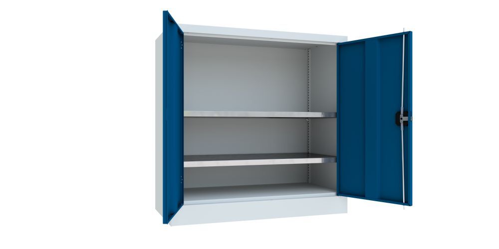 Produktbild PAVOY Flügeltürenschrank 1000x1000x500 mm 2 Böden verzinkt RAL 7035/5010
