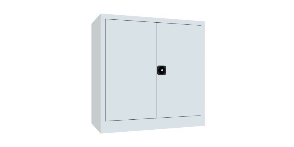 Produktbild Flügeltürenschrank, 1000x1000x500 mm, 2 Böden verzinkt, RAL 7035 bild 2