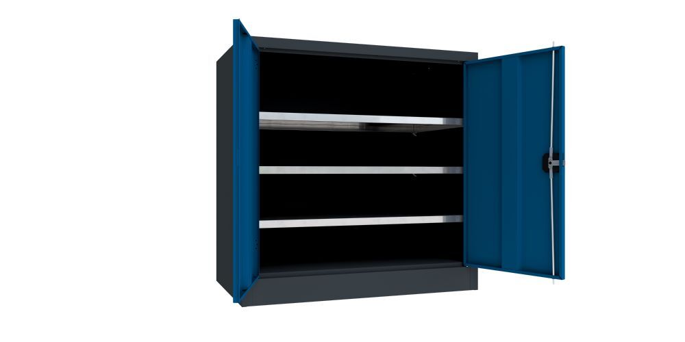 Produktbild PAVOY Flügeltürenschrank 1000x1000x600 mm 2 Böden verzinkt RAL 7016/5010