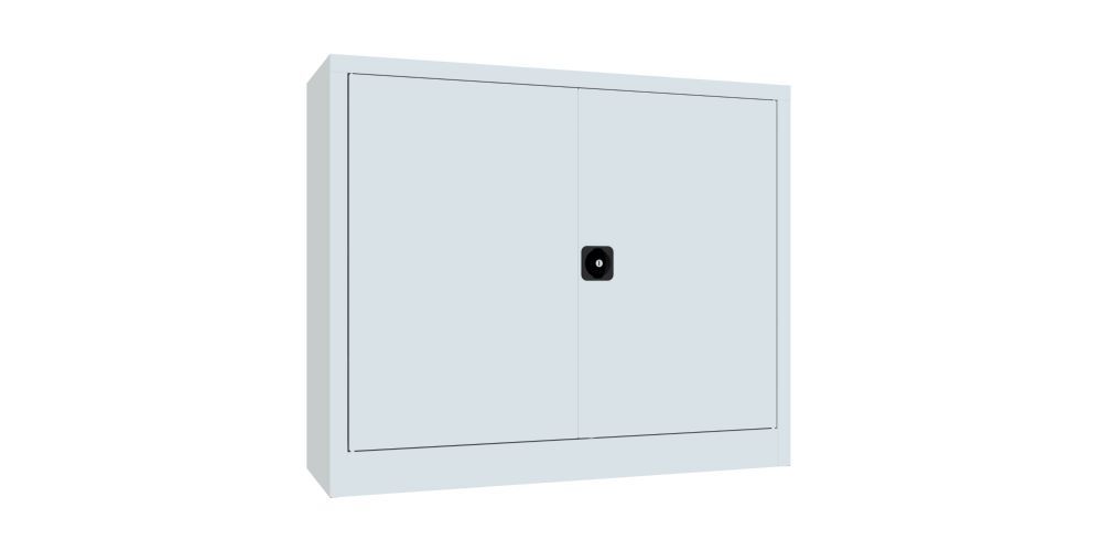 Produktbild Flügeltürenschrank, 1000x1200x400 mm, 2 Böden verzinkt, RAL 7035 bild 2