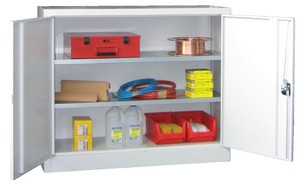 Produktbild PAVOY Flügeltürenschrank 1000x1200x400 mm 2 Böden verzinkt RAL 7035