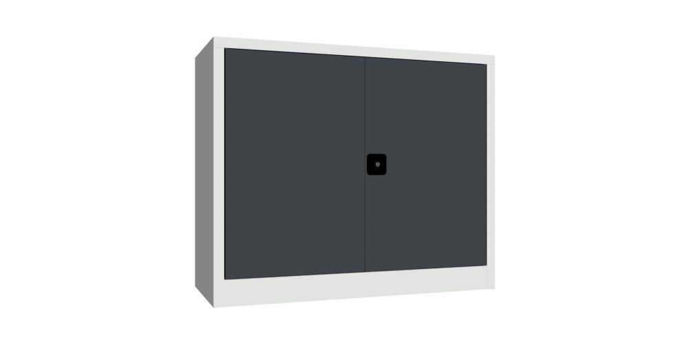 Produktbild PAVOY Flügeltürenschrank 1000x1200x500 mm 2 Böden verzinkt RAL 7035/7016
