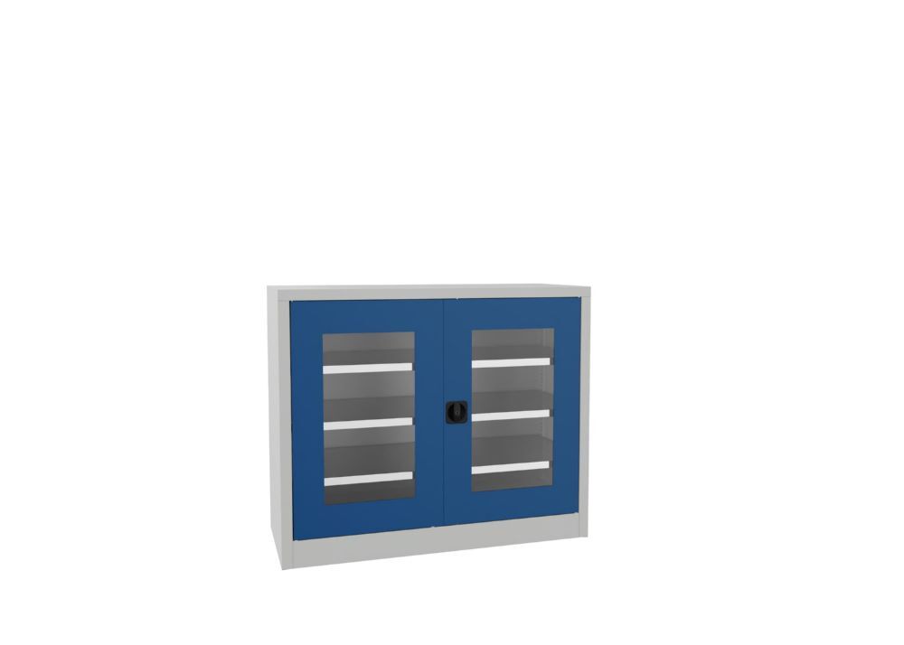 Produktbild PAVOY Flügeltürenschrank 1000x1200x500 mm 2 Böden verzinkt RAL 7035/5010