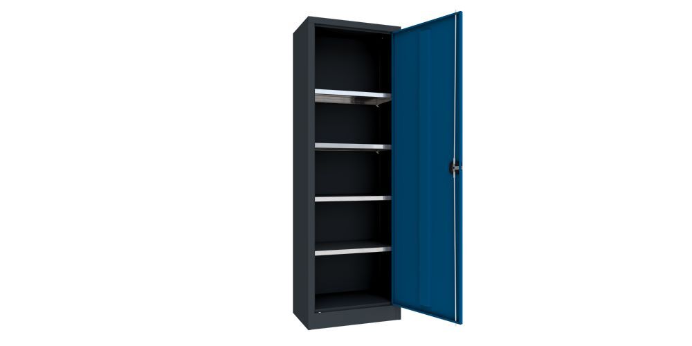 Produktbild Flügeltürenschrank, 1950x640x400 mm, 4 Böden verzinkt, RAL 7016/5010 bild 2