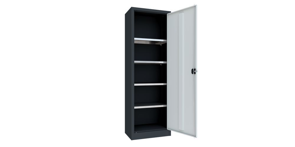 Produktbild Flügeltürenschrank, 1950x640x400 mm, 4 Böden verzinkt, RAL 7016/7035 bild 2