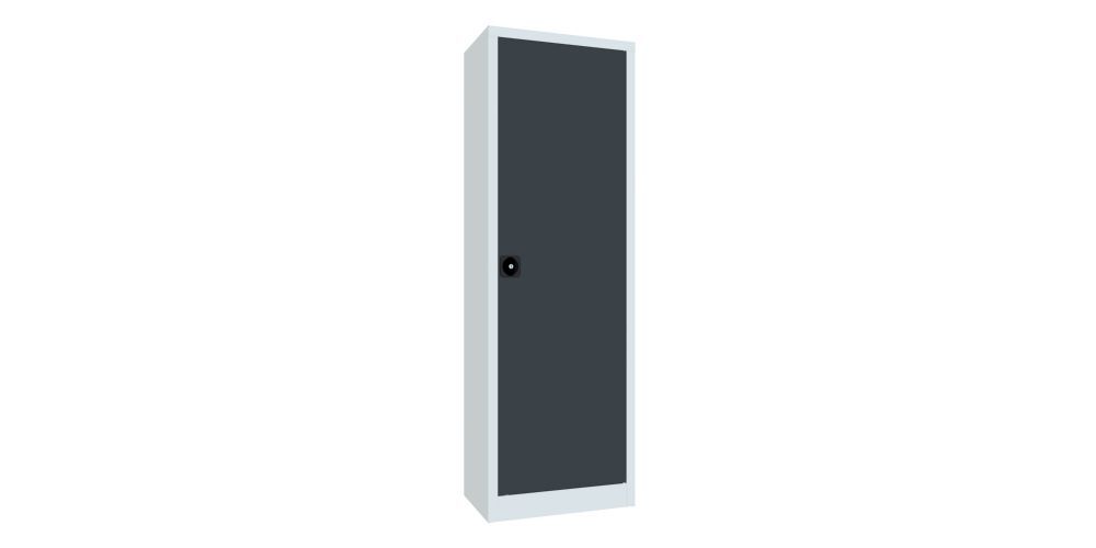 Produktbild PAVOY Flügeltürenschrank 1950x640x400 mm 4 Böden verzinkt RAL 7035/7016