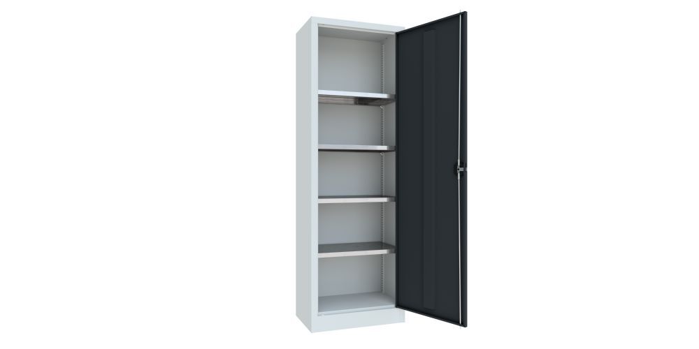 Produktbild Flügeltürenschrank, 1950x640x400 mm, 4 Böden verzinkt, RAL 7035/7016 bild 2